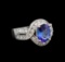 14KT White Gold 2.13 ctw Tanzanite and Diamond Ring