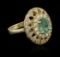 1.64 ctw Emerald and Diamond Ring - 14KT Yellow Gold