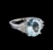 4.03 ctw Aquamarine and Diamond Ring - 14KT White Gold