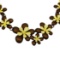 Flower Hand Painted Necklace - Gold Plated