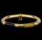 Jade Bangle Bracelet - 14KT Yellow Gold