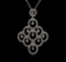 1.24 ctw Diamond Pendant With Chain - 14KT White Gold