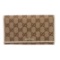 Gucci Beige Tan Monogram Canvas Leather Continental Wallet