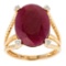 12.48 ctw Ruby and Diamond Ring - 14KT Yellow Gold