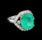 6.40 ctw Emerald and Diamond Ring - 14KT White Gold