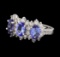 2.12 ctw Tanzanite and Diamond Ring - 14KT White Gold