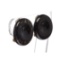 Chanel Black Glass Logo Disc Clip On Earrings 97P