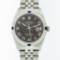 Rolex Stainless Steel Dark Rhodium Roman Sapphire DateJust Men's Watch