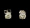 1.22 ctw Diamond Stud Earrings - 14KT White Gold