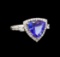 18KT White Gold 4.41 ctw Tanzanite and Diamond Ring