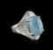 14KT White Gold 9.31 ctw Aquamarine and Diamond Ring