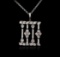 14KT White Gold 0.15 ctw Diamond Pendant With Chain