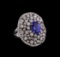 14KT White Gold 2.55 ctw Tanzanite and Diamond Ring