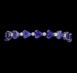 25.91 ctw Tanzanite And Diamond Bracelet - 14KT White Gold