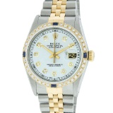 Rolex Two Tone Sapphire and Diamond DateJust Men's Watch