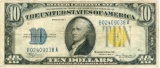 1934 $10 Fine North Africa Silver Certificate Currency