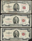 Lot of (2) 1953 $2 and (1) 1953 $5 Legal Tender Notes