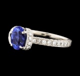 1.51 ctw Sapphire and Diamond Ring - 18KT White Gold