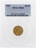 1926 $2 1/2 Indian Head Quarter Eagle Gold Coin PCGS MS64