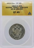 1810-A Austria 20 Kreuzer Coin ANACS XF45