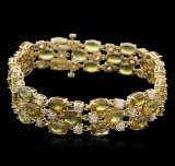 14KT Yellow Gold 37.44 ctw Yellow Sapphire and Diamond Bracelet