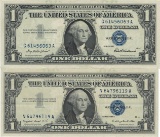 1957 $1 AU/Unc Silver Certificate Currency Lot of 2