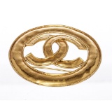 Chanel Vintage Gold CC Pin Brooch