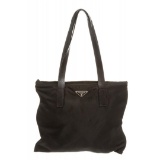 Prada Black Nylon Flat Shoulder Bag