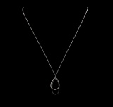 0.54 ctw Black and White Diamond Pendant & Chain - 14KT White Gold