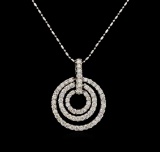 14KT White Gold 1.35 ctw Diamond Pendant With Chain