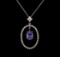 2.69 ctw Tanzanite and Diamond Pendant With Chain - 14KT White Gold