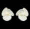 Petal Pearl Earrings - Rhodium Plated
