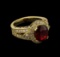 5.03 ctw Ruby and Diamond Ring - 14KT Yellow Gold