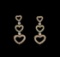 1.33 ctw Diamond Earrings - 18KT Two-Tone Gold