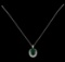 7.50 ctw Emerald and Diamond Pendant With Chain - 14KT White Gold