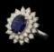 3.35 ctw Colored Stone And Diamond Ring - 18KT White Gold