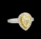 2.19 ctw Fancy Light Yellow Diamond Ring - 14KT Two-Tone Gold