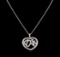 1.45 ctw Diamond Pendant With Chain - 18KT White Gold