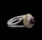 18KT Two-Tone Gold 1.01 ctw Ruby and Diamond Ring