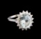 4.28 ctw Aquamarine and Diamond Ring - 14KT White Gold