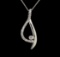 14KT White Gold 0.54 ctw Diamond Pendant With Chain