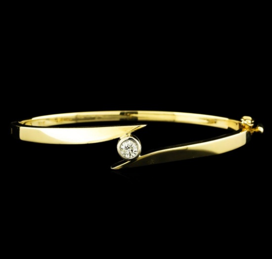0.45 ctw Diamond Bangle Bracelet - 14KT Yellow Gold
