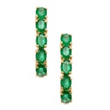 1.57 ctw Emerald Earrings - 14KT Yellow Gold