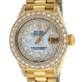 Rolex 18KT Gold President Diamond Quickset Ladies Watch
