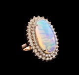 16.01 ctw Opal and Diamond Ring - 14KT Rose Gold