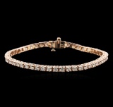 14KT Rose Gold 4.65 ctw Diamond Tennis Bracelet