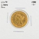 1888-S $5 Liberty Head Half Eagle Gold Coin