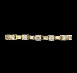 5.40 ctw Diamond Bracelet - 14KT Yellow And White Gold