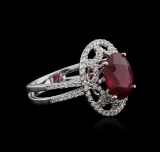 18KT White Gold 4.47 ctw Ruby and Diamond Ring