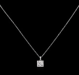 0.87 ctw Diamond Pendant With Chain - 14KT-18KT White Gold